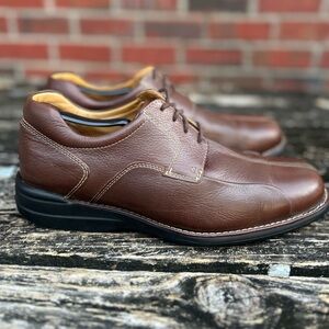 JOHNSTON & MURPHY Sheep Skin Brown Leather Shuler Bicycle Oxford Dress Shoes G2